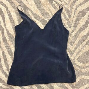 J Brand Navy Silk Tank Top Size XS